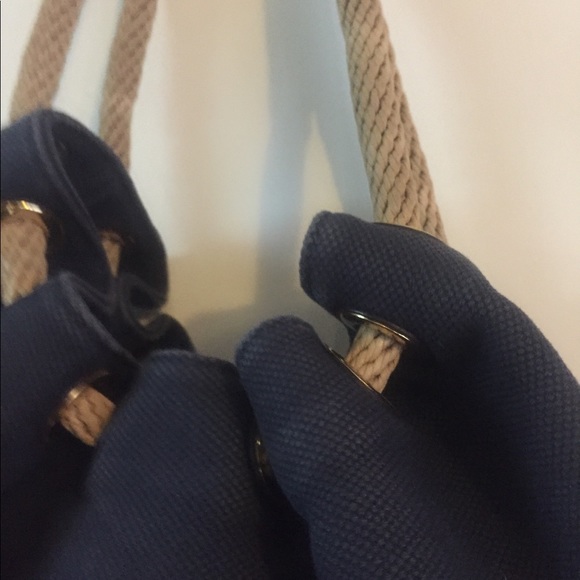 Michael Kors Navy blue canvas drawstring tote - Picture 6 of 7